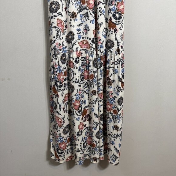 American Eagle Floral Wrap Ruffle Maxi Dress Women's Small Bohemian Tassle Flowy - Picture 8 of 16